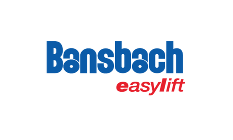 Das Logo von Bansbach Easylift in blauer und roter Schrift.