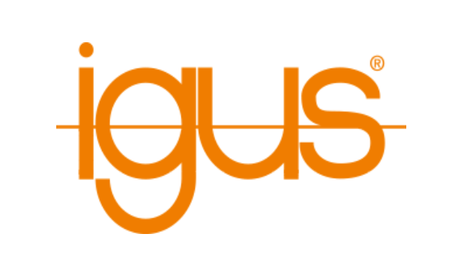 Das Bild zeigt das orangefarbene Igus-Logo auf weißem Hintergrund.