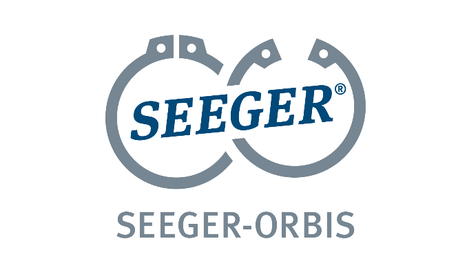 Logo von Seeger umgeben zweier Kreisformen in Grau