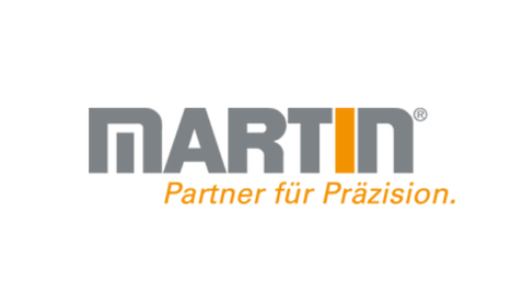 Logo der Firma Martin mit dem Slogan "Partner für Präzision".