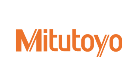 Das Bild zeigt das Mitutoyo-Logo in orangefarbener Schrift auf weißem Hintergrund.