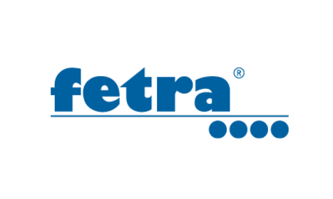 Blaues Fetra-Logo mit vier Kreisen darunter.