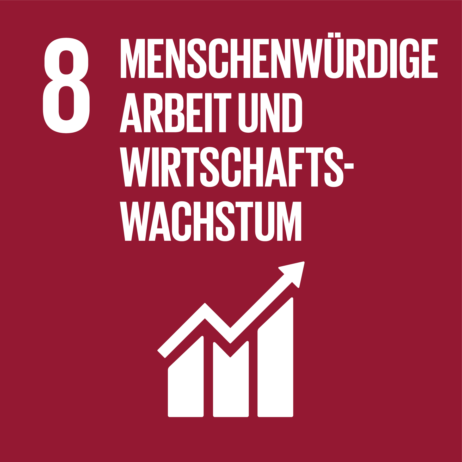 Aufsteigender Graph– Ziel: Faire Arbeit und wirtschaftliches Wachstum.