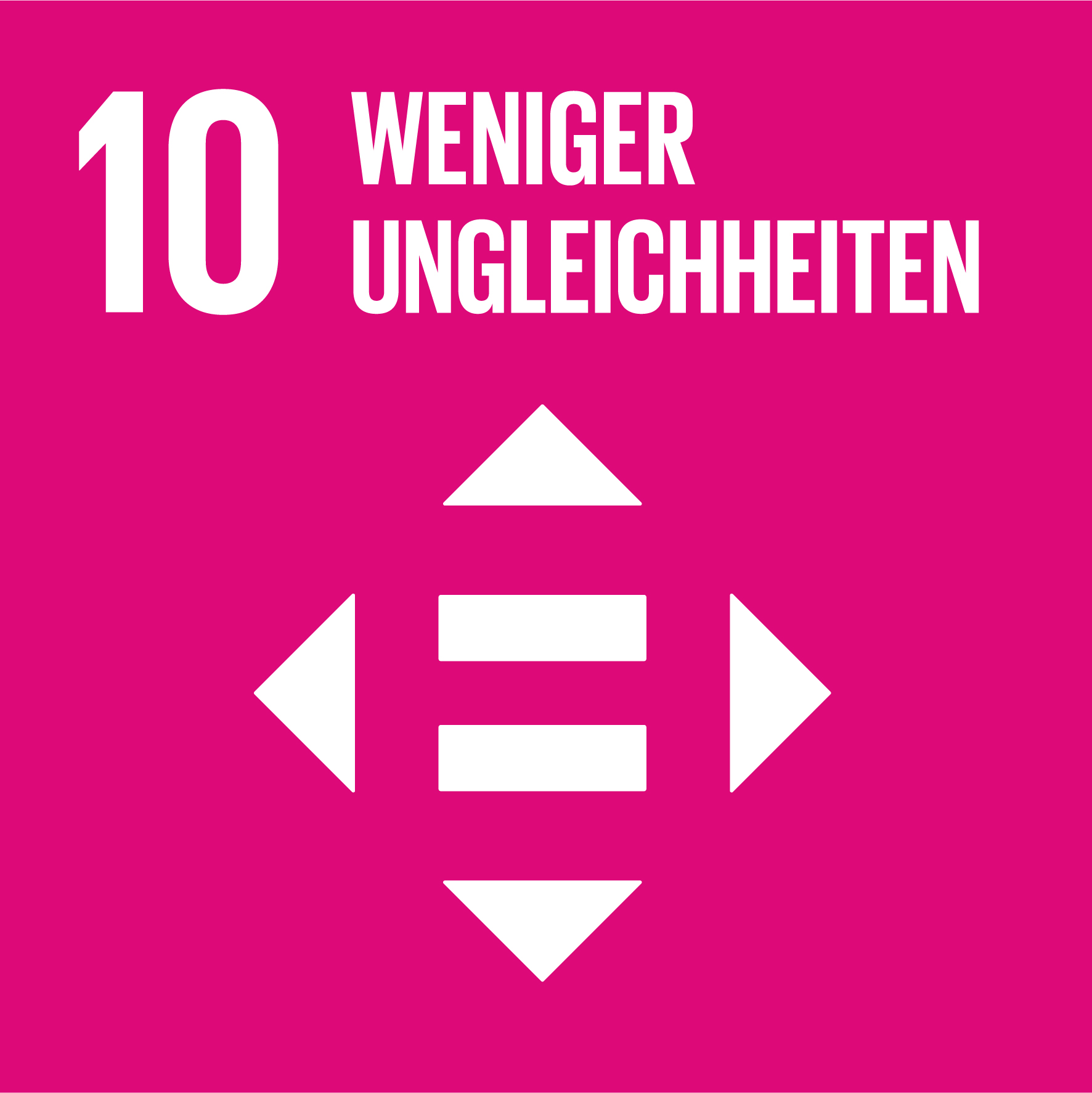Symbol mit gleichmäßigen Pfeilen – Ziel: Ungleichheiten verringern.