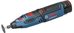 Ein handliches elektrisches Rotationswerkzeug von Bosch, geeignet für präzise Schneid- und Schleifarbeiten.