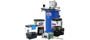 Verschiedene SKF und Lincoln Schmiersysteme und Geräte zur Maschinenschmierung.