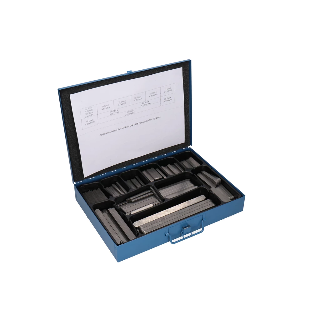 Koffer Sortiment Passfedern DIN 6885 Form A Güte C45 A3-A12 Stahl 440-tlg.